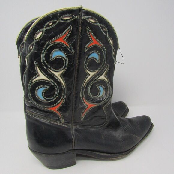 Vintage Acme Boots 1950\'s era Men\'s Size 7.5 PeeWee Cowboy Inlay Leather Shorty main image 11